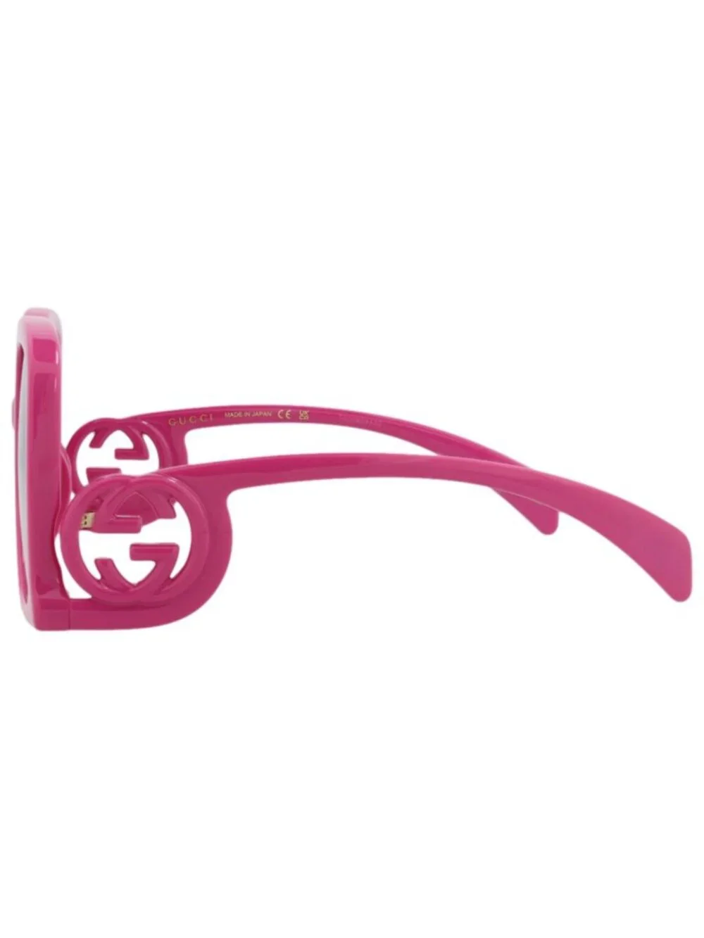 New Gucci Women's Sunglasses Square Rectangle Injection Frame Fuchsia Fuchsia